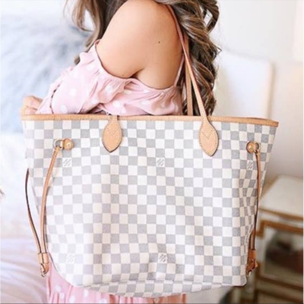 Louis Vuitton Neverfull MM Damier Azur Tote
